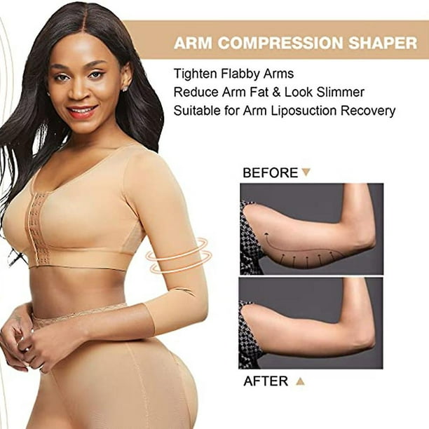 Women Sport Shapewear Arm Shaper Front Closure Compression Bra