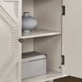 thumbnail image 3 of FFZ 65.2 inch Mid Century Modern Sideboard Buffet Storage Cabinet Symmetrical Geometric Console, Antique White, 3 of 7