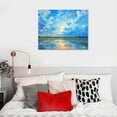 thumbnail image 4 of JRXY  Ocean Sunset Large Abstract Textured Canvas Wall Art for Living Room, Colorful Beach Artwork for Walls, Modern Horizontal Wall Art Ready to Hang  16x12in, 4 of 4