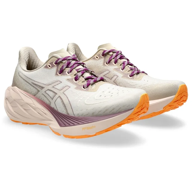 ASICS Women's Novablast 4 Trail Running Shoes, Nature Bathing/Pearl Pink