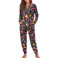 thumbnail image 4 of DISNIMO Mushroom Flower Print Women Pajamas Sets 2 Piece Pj Sets Long Sleeve Nightwear Round Neck Sleepwear with Long Pants Soft Casual Pjs Lounge Set, S, 4 of 7