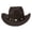 Coffee, variant on SRZYMJ Cowboy Hat for Women and Men Western Classic Chain Curved Jazz Hat Felt Wide Brim Women Men Fedora Cowboy Hat