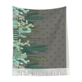 thumbnail image 2 of Foulard à Franges pour Femmes, Design Floral Cactus Long Châle, Léger et Chaud, 2 of 6