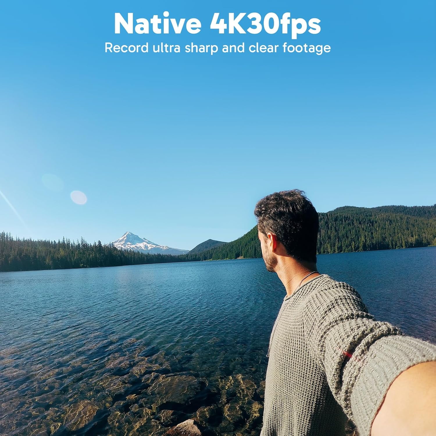 AKASO V50X Native 4K30fps WiFi Action Camera with EIS Touch Screen 4X Zoom 131 feet Waterproof Camera Support External Mic Remote Control with Helmet Accessories