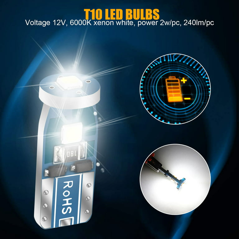 12 volt T10 BLUE LED wedge bulb