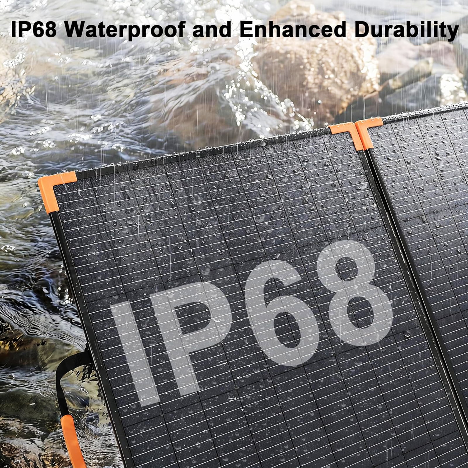 MHPOWOS 400W Portable Bifacial Solar Panel IP68 Lightweight Aluminum Frame for Power Station RV Camping