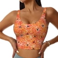 thumbnail image 1 of Fotbe Spider Sujetador Deportivo Largo sin Aros para Mujer con Almohadillas y Soporte Medio, Transpirable y Absorbente, Camiseta Tipo Chaleco o Tank Top-Small, 1 of 8
