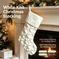 thumbnail image 4 of White Cable Knit Christmas Stocking with Plush Cuff, Large Soft Knitted Xmas Stocking, Farmhouse Hanging Decoration for Fireplace Mantel Staircase Home Holiday Decor, 4 of 7