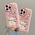 thumbnail image 2 of Funda de dibujos animados para iPhone 13 Pro Max de 6.7 pulgadas, diseño de gatito kawaii, silicona 3D, correa de TPU suave y resistente a los golpes., 2 of 5