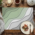 thumbnail image 2 of Placemats Set of 4, Geometric Gradient Place Mats Sage Green Gray Ombre Tablemats Washable Placemat Table Decoration for Kitchen Table Dinner Party Home Decor Indoor Outdoor 13x19 Inch, 2 of 9