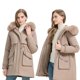 thumbnail image 1 of Parkas de manga larga para mujer, chaqueta holgada coreana de longitud media, abrigo para mujer, 1 of 8