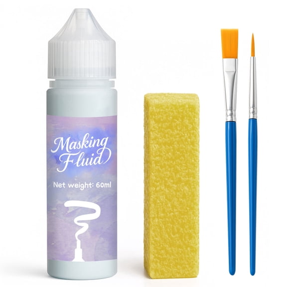 60ml Masking Fluid for Watercolor Painting, Art Watercolor Masking Fluid Precise White Space, Easy Peel-Off, for Artists, Beginners (Blue)