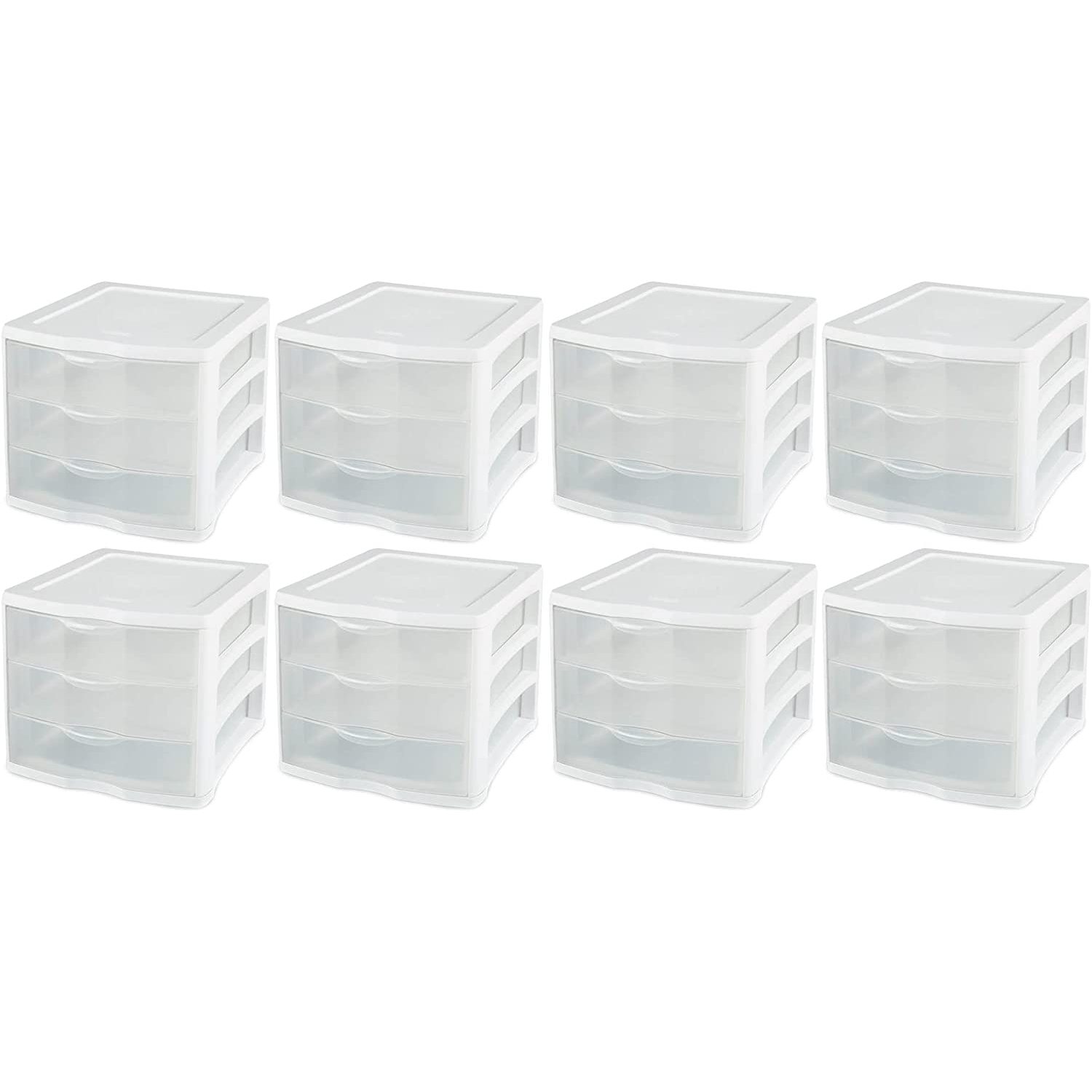 Tilldsd ClearView Compact Stacking 3 Drawer Storage Organizer System
