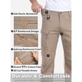 thumbnail image 6 of NAVEKULL Men's Cotton Flex Cargo Pants Lightweight Stretch Work Pants Durable Outdoor Hiking Trousers With 15 Pockets, 6 of 8