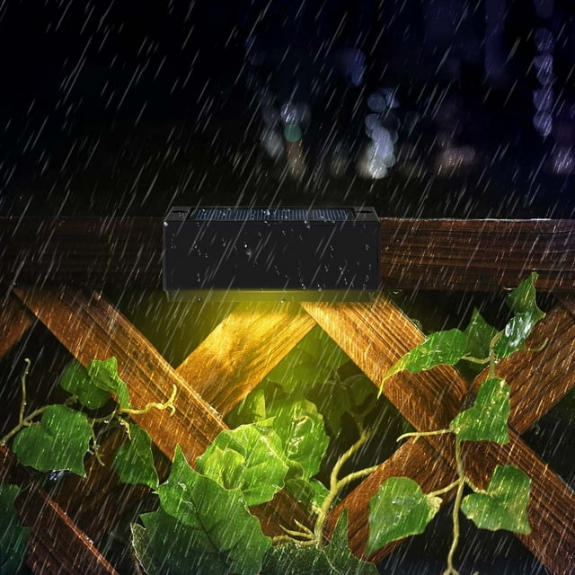 Lámpara de pared solar para exteriores 7 formas RGB que cambia de color | Iluminación de barandillas de escaleras de cercas de esquina | Ahorro de energía resistente a la intemperie | Carga solar de