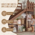thumbnail image 4 of Bellemave Twin Over Full Bunk Bed with Slide and Storage Shelves, Wooden House-Shaped Bunk Beds with Wardrobe, L-Shape Floor Bunk Bed Frame with Inclined Ladder for Kids（Deep Natural), 4 of 9
