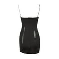 thumbnail image 6 of Women's Square Neck Sleeveless PU Leather Bodycon Dress (Black S), 6 of 6