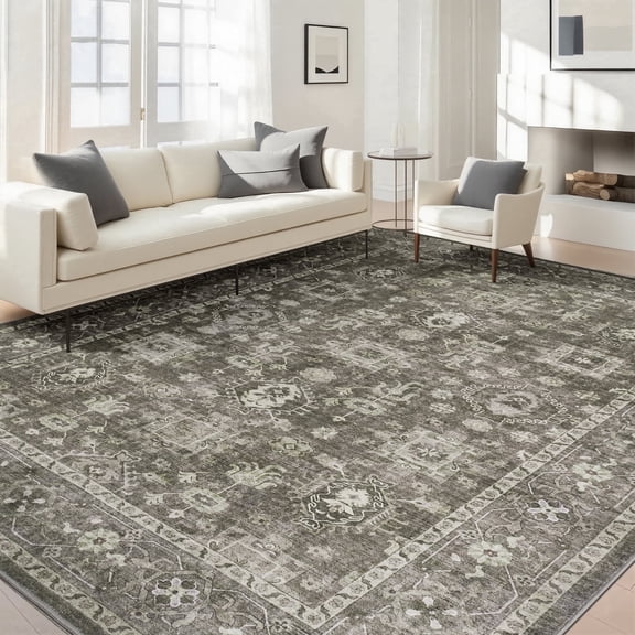 8'x10' Area Rugs for Living Room, Washable Large Vintage Boho Non Slip Rug- Oriental Traditional Farmhouse Carpet for Bedrooms, Dining Room, Home Office, Laundry Room.