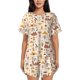 thumbnail image 1 of Balery UAE Travel1 Conjunto de Pijama para Mujer con Estampado, Dos Piezas de Manga Corta y Shorts, Ropa de Dormir Suave con Cuello Redondo y Bolsillos-4X-Large, 1 of 6