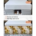 thumbnail image 7 of Sunflowers Wrap Around Bed Skirts for Queen Bed 18" Drop, Bed Skirt with Adjustable Elastic Belt Dust Ruffle Bed Valance for Bedroom Hotel Luxury Vintage Yellow Floral Farm Butterfly Bed Frame Cover, 7 of 7