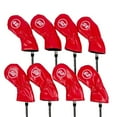 thumbnail image 1 of DYNWAVECA 8Pcs Golf Iron Club Head Covers Embroidery Golfer Gift with Degree Protector Red, 1 of 10