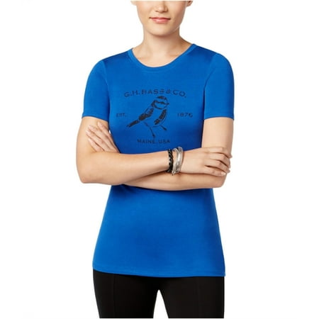 G.H. Bass & Co. Womens Logo Graphic T-Shirt, Blue, X-Large