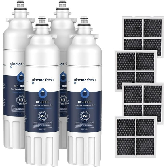 Replacement for LT800P Refrigerator Water Filter and Air Filter, Compatible with LG LT800P, LT800PC, LSXS26326S, Kenmore 46-9490, and LG LT120F, ADQ73214404 Air filter Combo 4 Pack