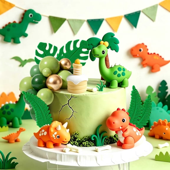 Birthday-Themed Cake Decoration Set - Adorable Mini Ornaments and Jungle Elements Suitable for Birthday Parties, Themed Events, and Family Gatherings