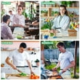 thumbnail image 7 of YAZAOO Aprons with Pockets for Server Aprons with 3 Pockets Water Resistant Half Waist Apron White Roses with Mountains Background, 7 of 7