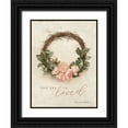 thumbnail image 1 of Mohr, Bonnie 15x18 Black Ornate Wood Framed with Double Matting Museum Art Print Titled - You Are So Loved Peony Wreath, 1 of 4
