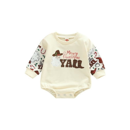 

Bagilaanoe Newborn Baby Girl Boy Christmas Rompers Cartoon Print Long Sleeve Bodysuits 3M 6M 12M 18M Infant Casual One Piece Short Jumpsuit