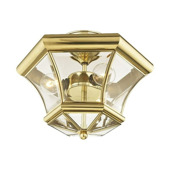 3 Light Flush Mount in Traditional Style 13 inches Wide By 9.5 inches High-Polished Brass Finish Bailey Street Home 218-Bel-732009