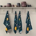 thumbnail image 5 of Kitchen Towels Cartoon Rockets & Planets Pattern Cleaning Towel Absorbent Hand Towels Tea Towels for Home Restaurant Dish Clean 28" x 18", 1PC, 5 of 6