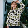 thumbnail image 2 of Uorisanigo Girls Oversized Sweatshirts Fall Clothes Long Sleeve Lapel Zipper Sweatshirt Loose Simple Flowers Print Quarter Zipper Pullover Jackets for Teen Girl School Athletic Tops, 2 of 7