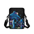 thumbnail image 2 of FUIALDOLG Polyester Crossbody Bags Lightweight Portable Crossbody Purse for Hiking, Mystic Mushroom Snail Design Shoulder Bag, 2 of 7