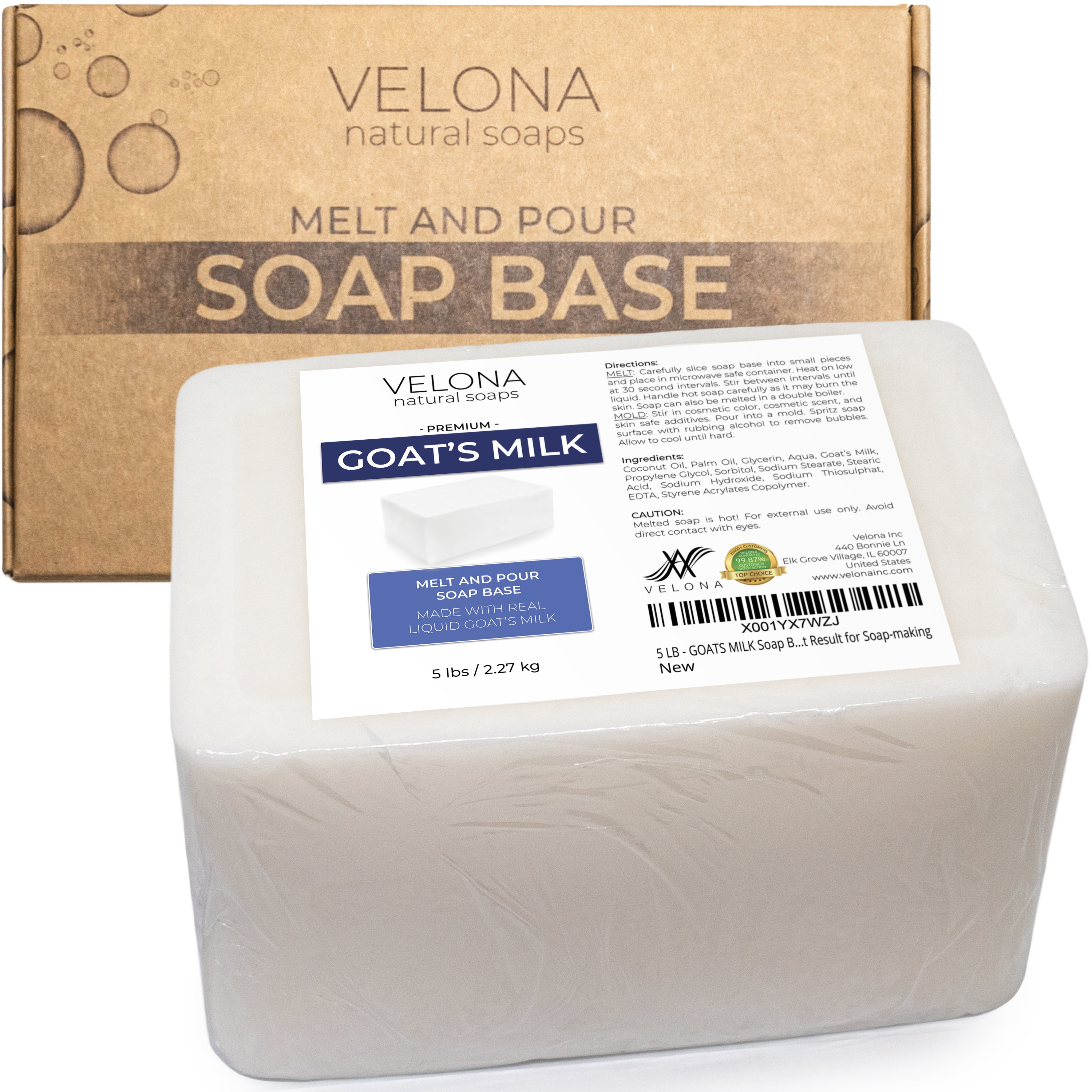 Velona Goats Milk Soap Base 5 Lb Sls Sles Free Melt And Pour Natural Bars For The Best Result For Soap Making Walmart Com