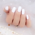 thumbnail image 2 of 24-piece Small Round Head Matte Nails French Style DIY Artificial Exquisite Unique Graceful Personality Nail for Manicure Lovers 21white, 2 of 4