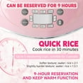 thumbnail image 4 of Peach Heart Shape Rice Cooker 8 Cup Cooked, 4 Cup Uncooked Rice, Multifunctional Pink Rice Cooker, 300w, with Preset Timer, 1.8L, 4 of 6