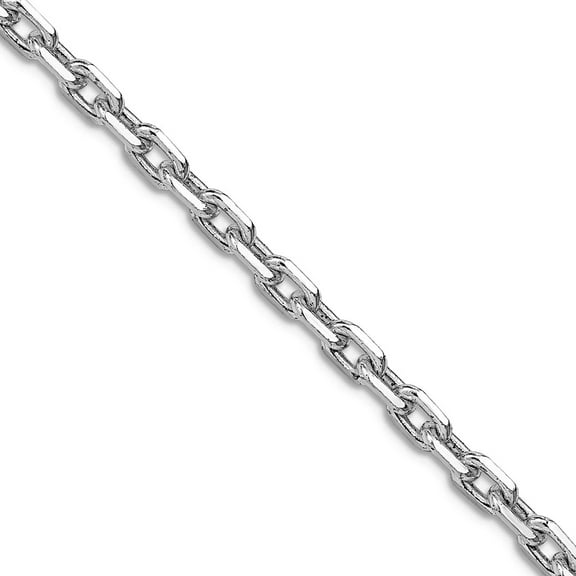 925 Sterling Silver Rhodium Plated 3.95mm Beveled Oval Cable Chain Necklace 22 Inch Chain Necklace for Women and Men