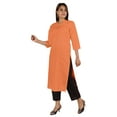 thumbnail image 2 of Moomaya Solid Pintuck Blouses For Women Indian Ethnic Kurti Casual Cotton Kurta, 2 of 6