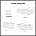 thumbnail image 5 of 6-Piece Reversible Daybed Cover Set with Scalloped Edges - Twin Size Blue Quilted Bedding Set, Includes Cover, Bedskirt, Shams & Throw Pillow, 5 of 16
