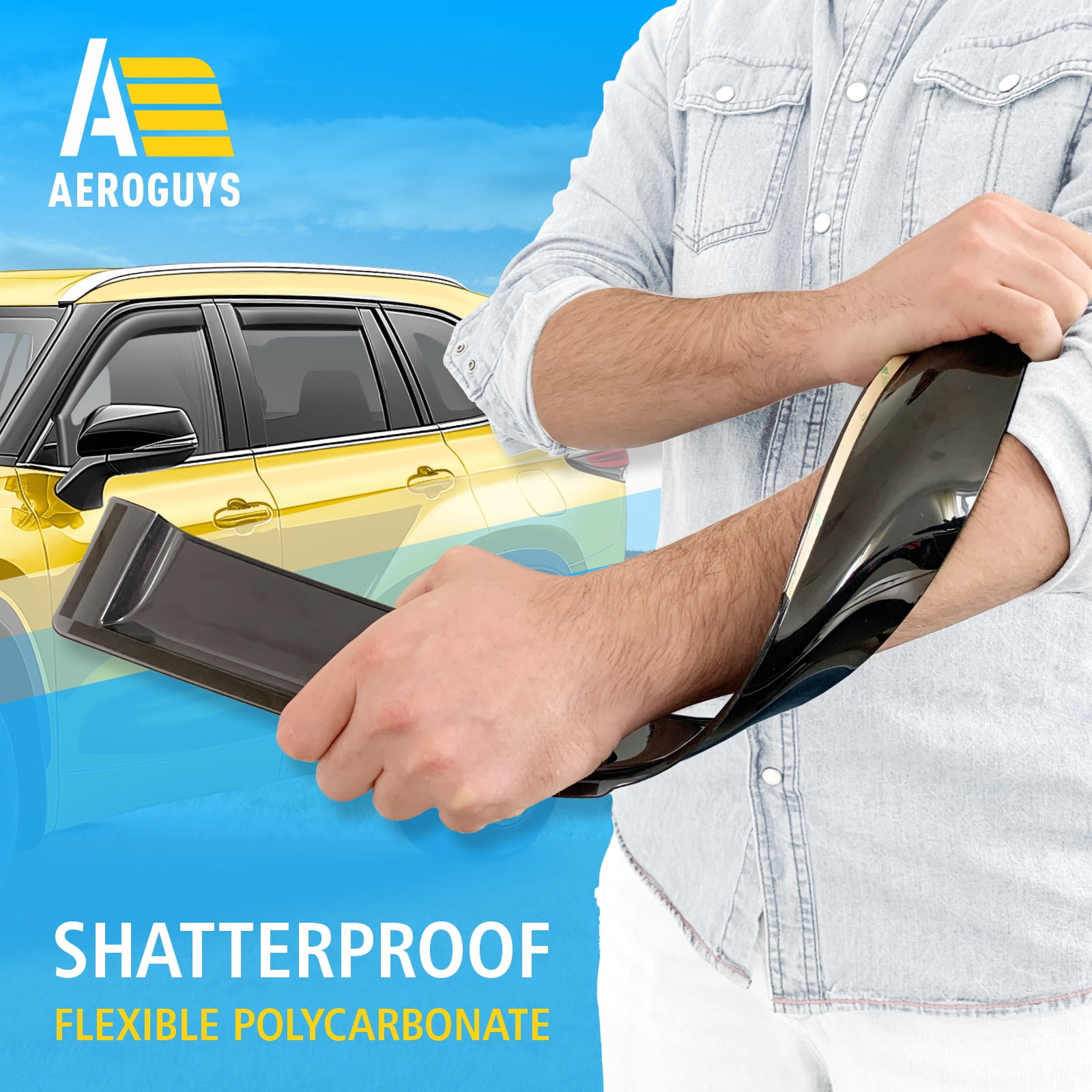 AEROGUYS In-Channel Window Deflectors Extra Durable Window Visors Rain Guards Fit for Toyota Highlander 2020-2026, Sun Visors, Wind Vent Visors, Car Accessories - 4 pcs. AG0738
