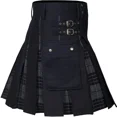 thumbnail image 1 of Men's Cotton Utility Kilt With Box Pleats Tartan Design Adjustable Waist Deep Pockets, 1 of 5