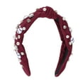 thumbnail image 3 of Unique Bargains 1 Pc Headband Faux Diamond Pearl Hair Accessories for Women Wine Red, 3 of 5