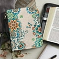 thumbnail image 4 of FOR U DESIGNS Boho Mandala Flower Bible Cover Butterfly Bible Bags for Women Tote Aesthetic PU Leather Bible Book Carrying Bag Tote Bag Reusable Bible Bag with Handle Size L, 4 of 7