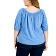 thumbnail image 3 of Tommy Hilfiger Womens Plus Bubble Sleeve Boat Neck Pullover Top, 3 of 3