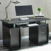 Ktaxon Black 3 Drawers Computer Desk Black Study Workstation Office Furniture