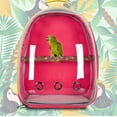 thumbnail image 5 of Mochila para mascotas RED-Parrot, viaje al aire libre, tela Oxford, jaula para pájaros transparente, transporte portátil cómodo, 5 of 5