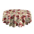 thumbnail image 5 of Multicolor Christmas Floral Pattern Round Tablecloth 60"x60",Wrinkle Wipeable Table Cloth for Kitchen Dining Room Picnic Patio Party, 5 of 6