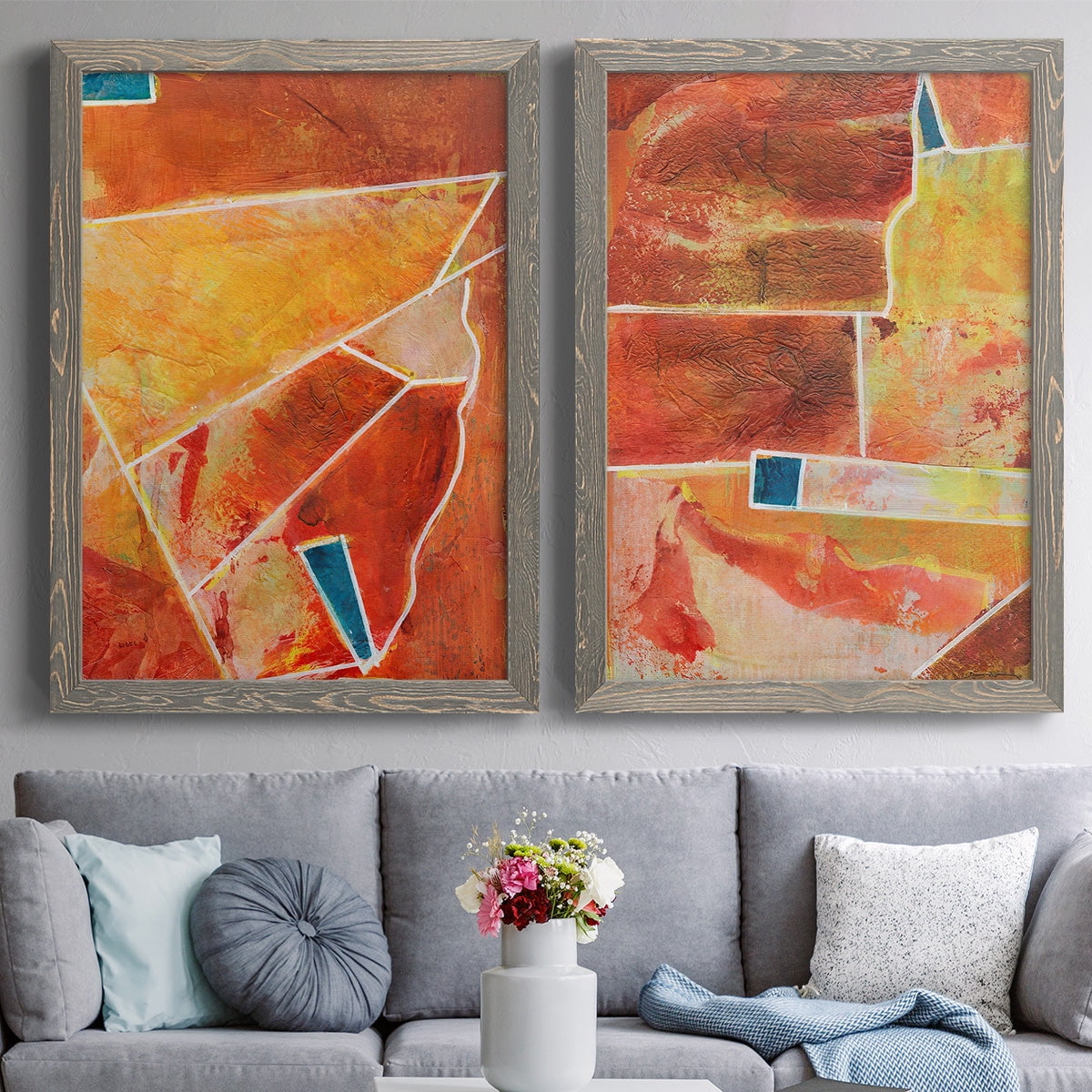 Primary Connection III - Premium Framed Canvas 2 Piece Set - Ready to Hang